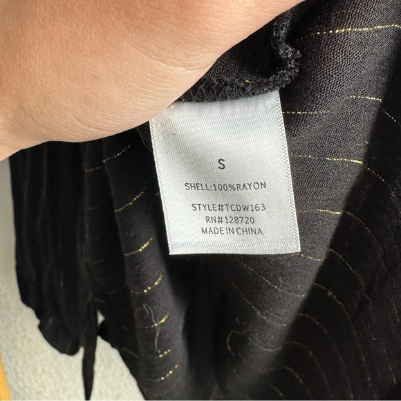 Francesca’s Karlena Stripe Faux Wrap Blouse - Picture 9 of 9